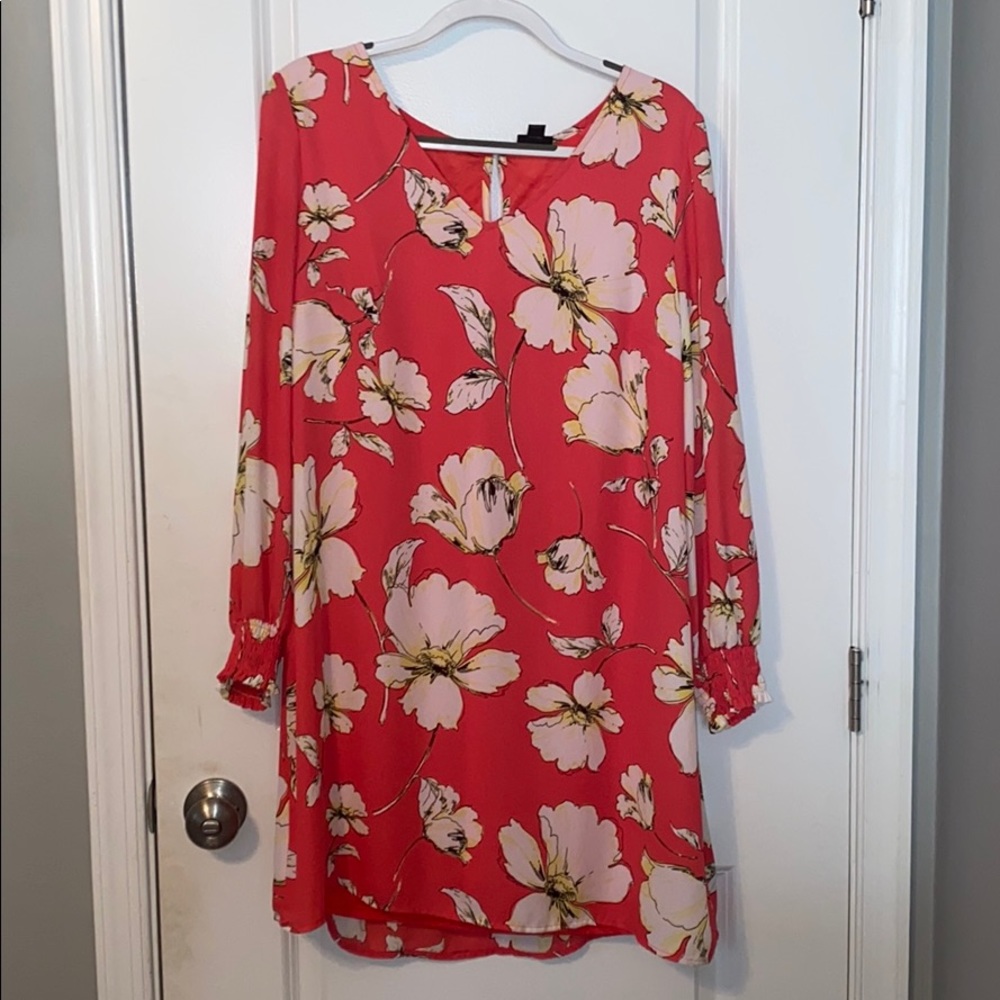 Coral floral dress